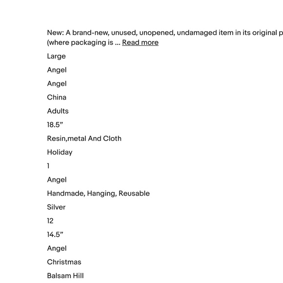 NWT Balsam Hill Silver Angel Christmas Tree topper - Picture 2 of 6